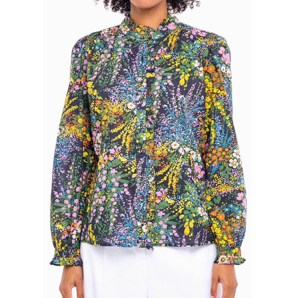 Banjanan Chrissie floral button front shirt